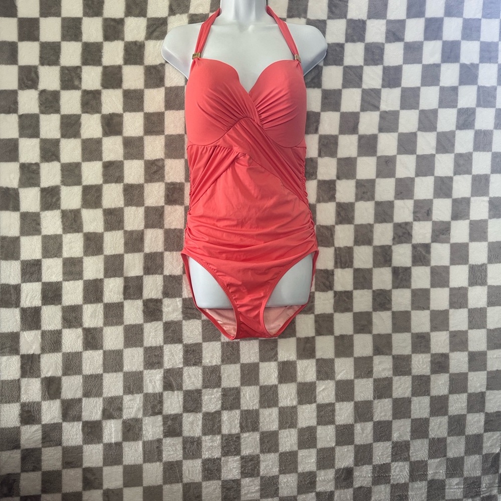 Victorias Secret Women’s One Piece Ruffled SwimSuit Knot Back Tie Size 12D - Picture 2 of 12